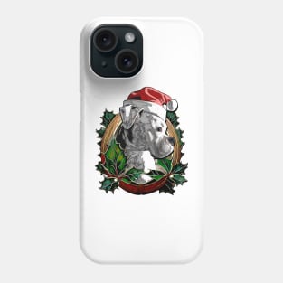 White Boxer in a Santa Hat Phone Case