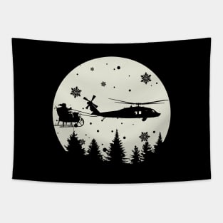 UH-60 Blackhawk Pulling Santa's Sleigh Tapestry