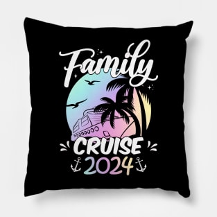 Family Cruise 2024 Retro Sailing Cruising Vacation 2024 Pillow