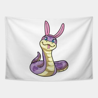 Purple Snake as Rabbit with Heart Tapestry