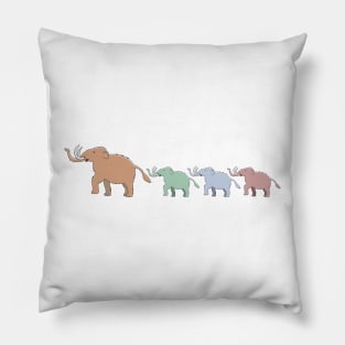 Woolly Mammoth Family - Cute prehistoric kids cartoon Pillow