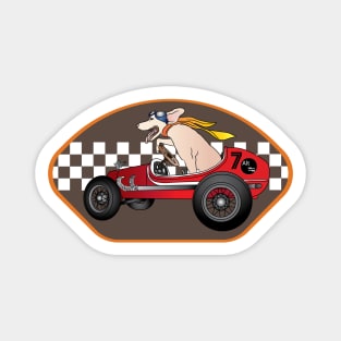 Pup Hotrod Racer Magnet