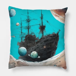 Ghost ship into the space Pillow