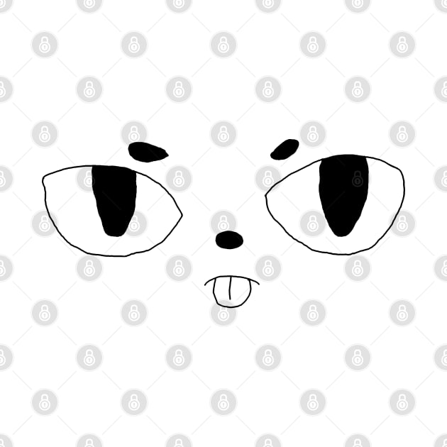 Cute Cat Face (black-white) (mareescatharsis original) by mareescatharsis