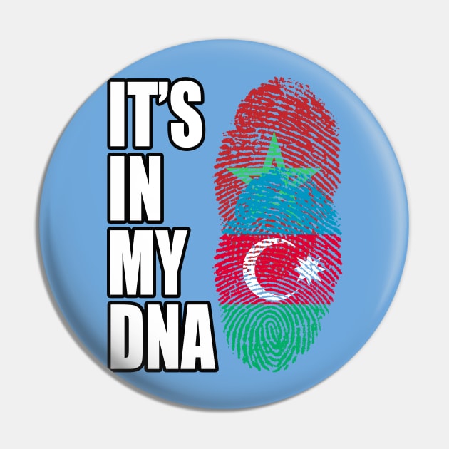 Azerbaijani And Moroccan Mix DNA Flag Heritage Pin by Just Rep It!!