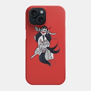 Japanese demon, oni ink drawing Phone Case