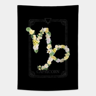 Floral Zodiac Sign: Capricorn Tapestry