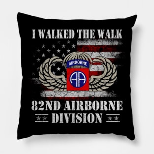 I Walked The Walk 82nd Airborne Division T Shirt Mens -  Veterans Day Gift Pillow