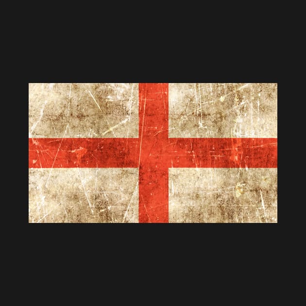 Vintage Aged and Scratched English Flag by jeffbartels