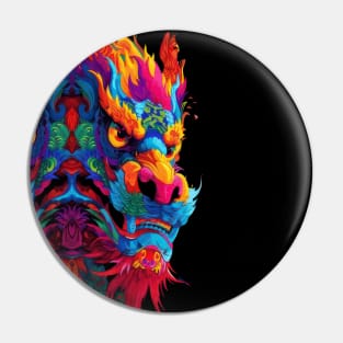 Neon Komainu Majesty Pin