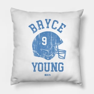 Bryce Young Carolina Helmet Font Pillow