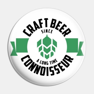 Craft Beer Connoisseur with green beer hops Pin