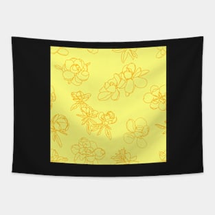 Magnolia Sketch Repeat Gold on Yellow 5748 Tapestry