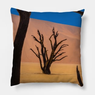 Namibia. Namib-Naukluft National Park. Deadvlei. Framed Dead Trees. Pillow