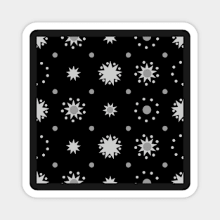 Suns and Dots Grey on Black Repeat 5748 Magnet