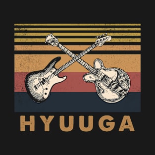 Retro Design Hyuuga Proud Name Guitars Anime T-Shirt