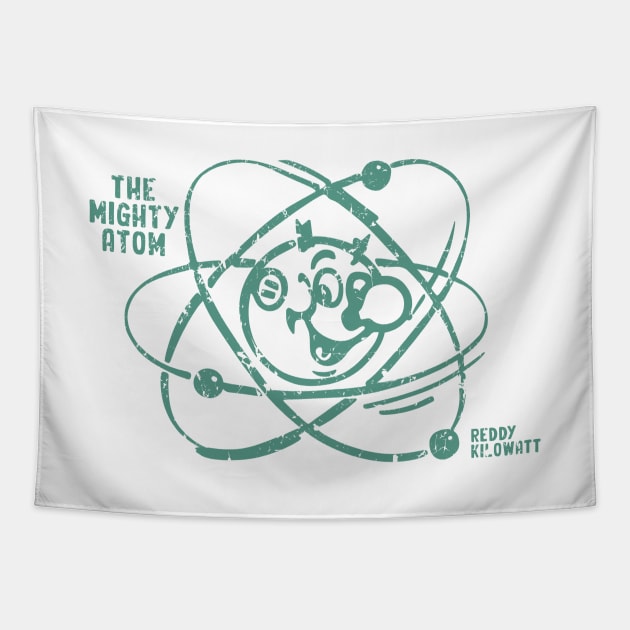 The Mighty Atom - Reddy Kilowatt Tapestry by Sayang Anak