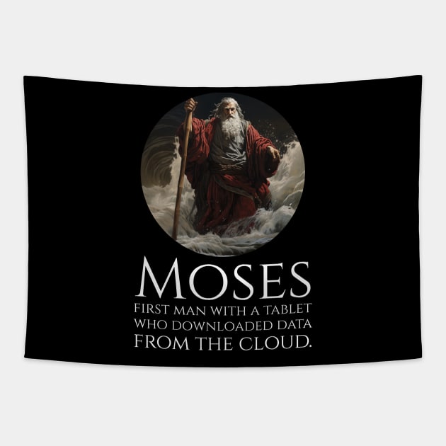 Moses Ten Commandments Meme - Funny Religious Pun Tapestry by Styr Designs