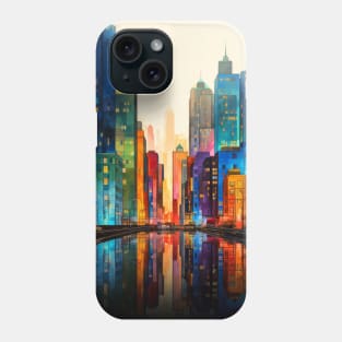 City Landscape Concept Abstract Colorful Scenery Painting Phone Case