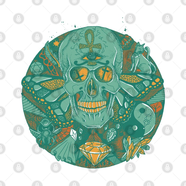 Mountain Green Skull Circle of Humanity by kenallouis