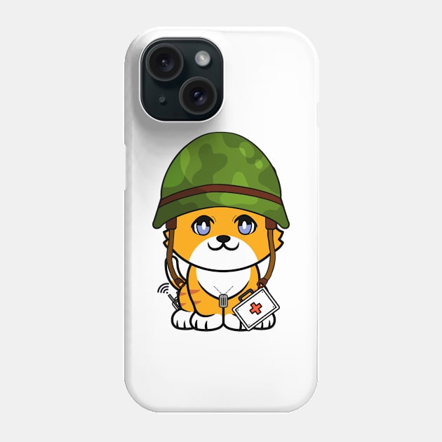 Cute Orange Cat is an army medic Phone Case by Pet Station