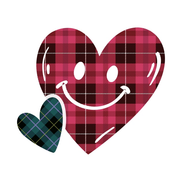 Cute Teen Girls Valentines Day love red Vintage plaid hearts by Shansun_design