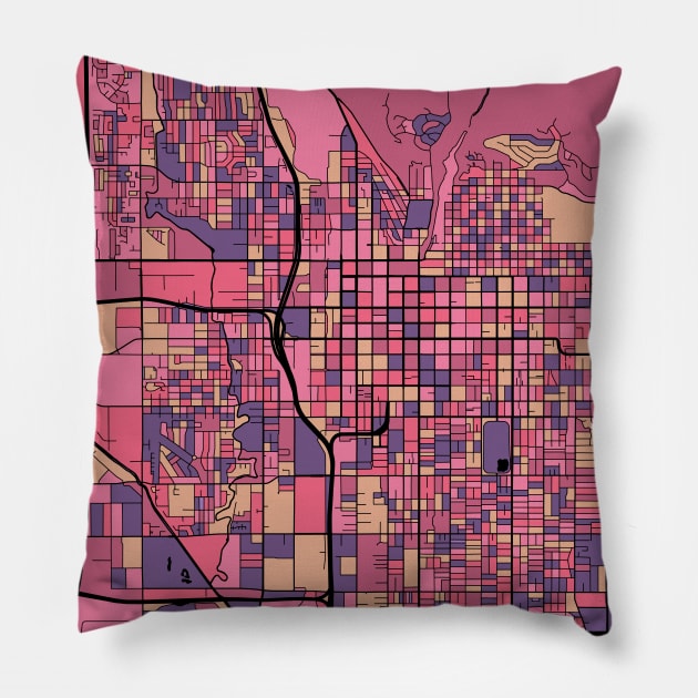 Salt Lake City Map Pattern in Purple & Pink Pillow by PatternMaps