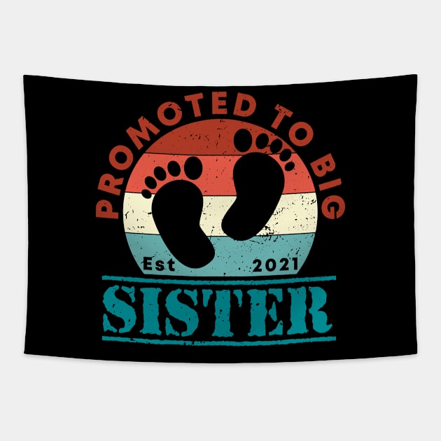 Vintage Promoted to Big Sister 2021 new Sister gift Big Sister Tapestry by Abko90