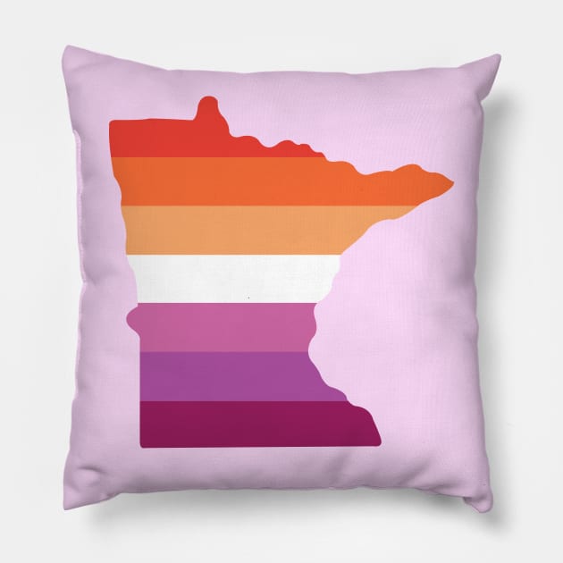 Minnesota Lesbian Pride Pillow by littleSamantics