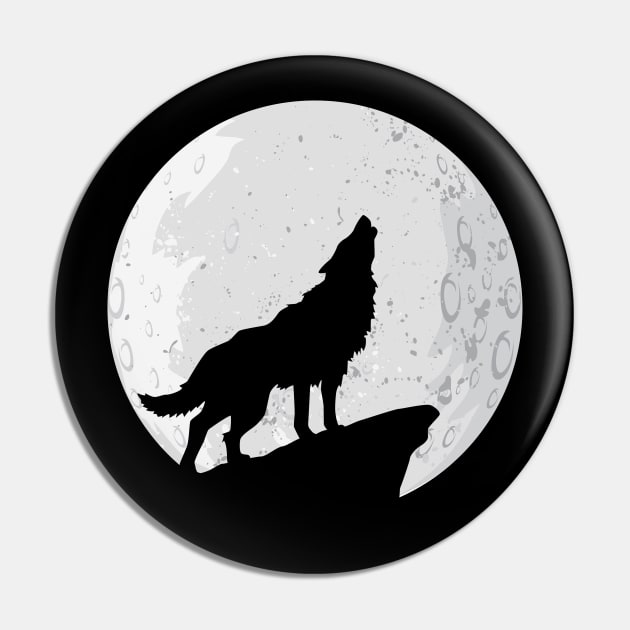 Wolf To The Moon Pin by monolusi