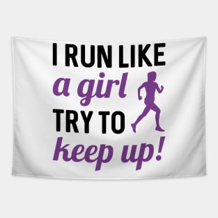 I Run Like A Girl Tapestry