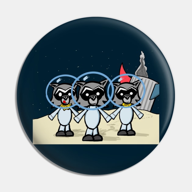 Raccoons on the Moon Pin by blueplanetsix