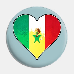 Mexican and Senegalese Heart Mix Heritage Flag Pin