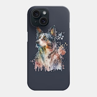 Australian Cattle Dog Watercolor Colorful Dog Phone Case