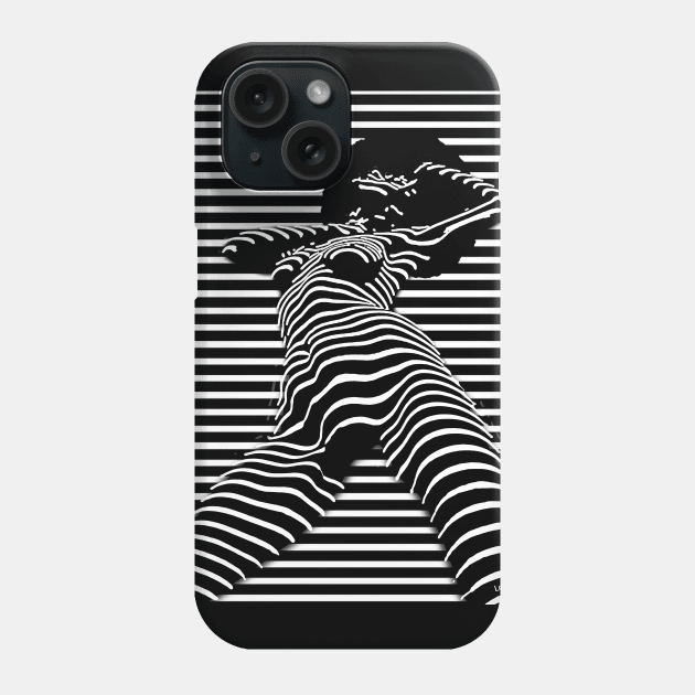 Afro Stripes Modern Art Phone Case by Leon Loveless