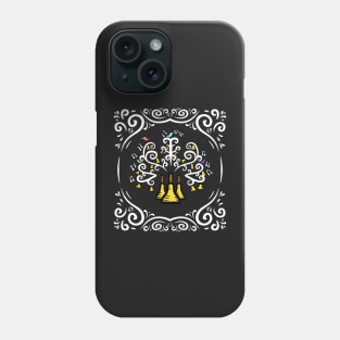 Three Handbells Tree Of Music White Swirl Art Nouveau Pattern Phone Case