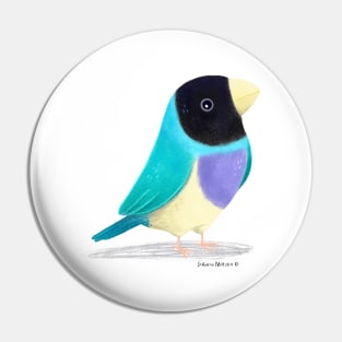 Blue Gouldian Finch Bird Pin