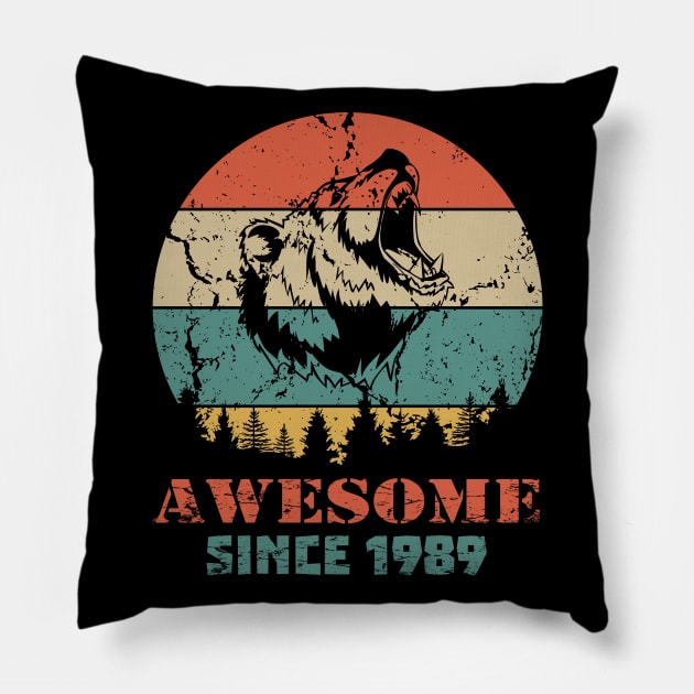 Awesome Since 1989 Year Old School Style Gift Women Men Kid Pillow by SmileSmith