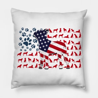 Boston Terrier Paw Flag Pillow