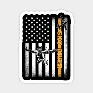 American Skydiver USA Flag Magnet