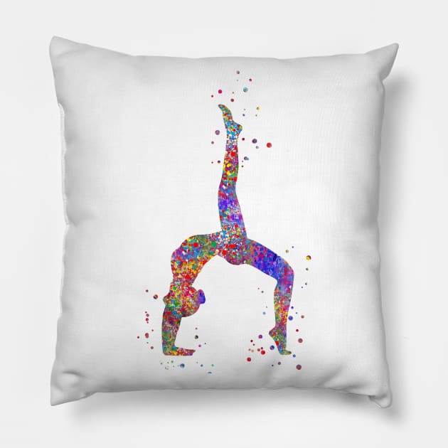 Gymnastics girl Pillow by RosaliArt