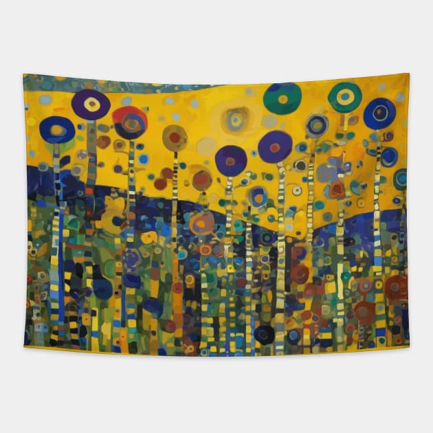 Colorful Flower Garden After Klimt Tapestry by bragova