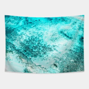 modern abstract aqua blue texture  teal turquoise Tapestry