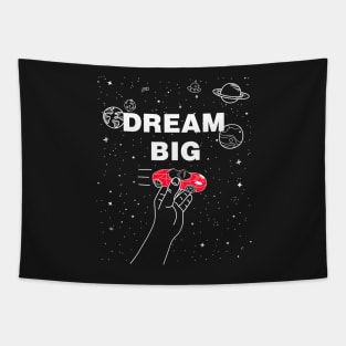 Black t-shirt SpaceX Tesla DREAM BIG Tapestry