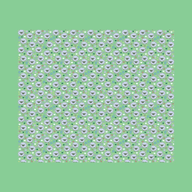 Spring Sheep Green Pattern by saradaboru