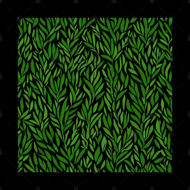 Seamless pattern with green leaves by webbygfx