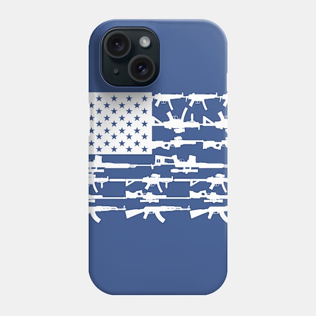 Stars, Stripes and Guns Phone Case by Alema Art