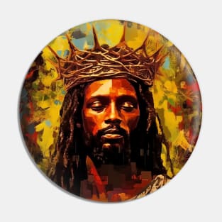 African American Art Black Jesus Christ Pin