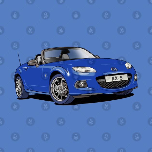 Mazda MX-5 Sportscar in blue by Webazoot