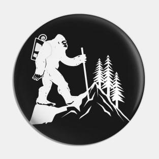 Funny Bigfoot Hiking, Sasquatch Hiker, Cryptid Meme Pin